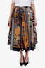 Christian Dior Multicolour Cotton 'La Roue De La Fortune' Pleated Midi Skirt 6