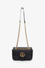 Gucci Black Leather GG Marmont Small Shoulder Bag