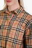 Burberry Tan House Check Cotton Button Down Shirt Size 4