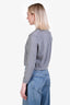Theory Grey Wool Buttoned Cropped Cardigan Size S
