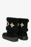 Louis Vuitton Black Suede Shearling Monogram 'Snowdrop' Boots Size 39