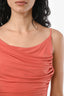Robe midi orange dos nu à col bénitier « Lenny » de Kate May, taille XS