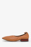 Loewe Tan Leather Square Toe Flats Size 38