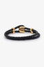 Versace Black Leather Rope Bracelet