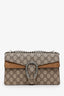 Gucci Beige GG Supreme Monogram Suede Crystal Small Dionysus Shoulder Bag