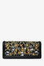 St. John Black/Yellow Leather Embellished Clutch