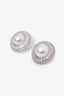 Self-Portrait Silver Tone Crystal Pearl Round Earrings