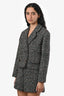 Sandro Black/Multicolour Tweed Double Breasted Cropped Blazer + Mini Short Set Size 34