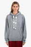 Celine Grey Cotton Logo Drawstring Hoodie Sweatshirt Estimated Size S