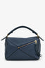 Loewe 2017 Blue Leather Small Puzzle Bag With Strap