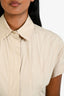 Max Mara Studio Beige Cotton Short Sleeves Midi Dress Size 2