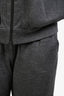 Brunello Cucinelli Grey Cotton Silk Monili Detail Joggers + Hoodie Set Size M