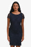 Alice + Olivia Navy Lace Cap Sleeve Mini Dress Size 34