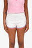 Fendi White/Pink Knit Logo Micro Shorts Size 36