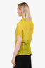 Dries Van Noten Yellow Silk Short Sleeve Button Down Shirt Size 40