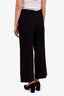 The Row Black Pleated Straight Leg Pants Size L