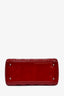 Christian Dior 2014 Red Patent Cannage Leather Medium Lady Dior with Strap