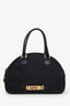 Moschino Black Nylon and Gold Logo Shoulder Bag