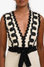 Gucci Off-White Jersey Black Embellished Gown Estimated Size 38