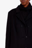 Pre-loved Chanel™ Black Cashmere Single Breasted Button Up Trench Coat Size 48