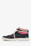Gucci Black Leather Web High Top Sneakers Size 37