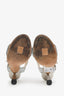 Jimmy Choo Silver Glitter Ankle Strap Sandals Size 38
