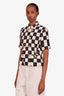 Gucci Black/Cream Cotton Tweed Button-Up Blazer Shirt Size 38