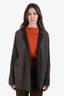 Loro Piana Brown/Navy Blue Baby Cashmere Reversible Jimi Coat with Leather Belt Size Medium