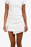 Ganni White Wrap Denim Miniskirt Size 34