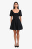Staud Black Cotton Puff Sleeve Mini Dress Size 0