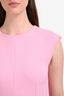 Dolce & Gabbana Light Pink Wool Short Sleeve Front Slit Midi Dress Size 42