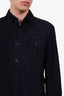 Ralph Lauren Purple Label Navy Suede Barron Overshirt Size S Mens
