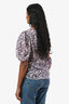 Isabel Marant Etoile Cotton Purple/Multicolour One Shoulder Detachable Sleeve Blouse Size 40