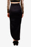 Balenciaga Black Silk Wool Textured Midi Skirt Size 34