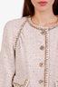 Pre-loved Chanel™ White Multicolour Cotton Blazer Jacket Size 42