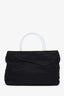 Prada Black Nylon Handbag with Clear Acrylic Top Handles