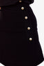 Gucci Black Wool Blend Pearl Button Skirt Size 38