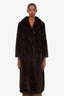 Vintage Dark Brown Mink Fur Long Coat est Size M