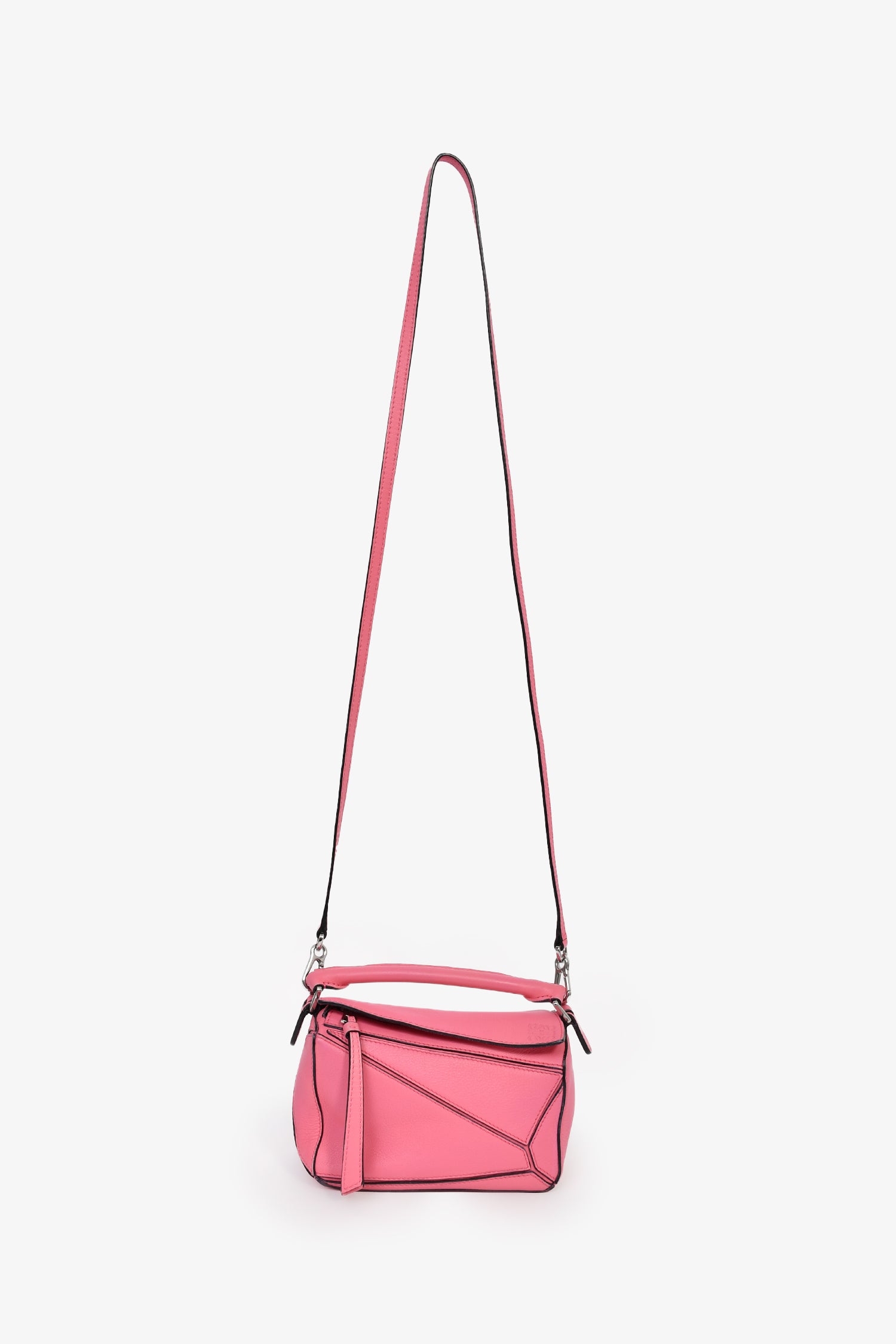 Loewe Pink Leather Mini Puzzle Bag with Strap – Mine & Yours