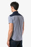 MCQ Alexander McQueen Navy Gingham Check Short Sleeve Polo Shirt Size 48 IT Mens
