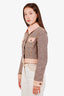 Pre-loved Chanel™ 2018 Pink Denim Tweed Cropped Jacket Size 38