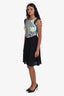 Versace Jeans Black/Green Multicolour Printed Front-Zip Sleeveless Dress Size 4