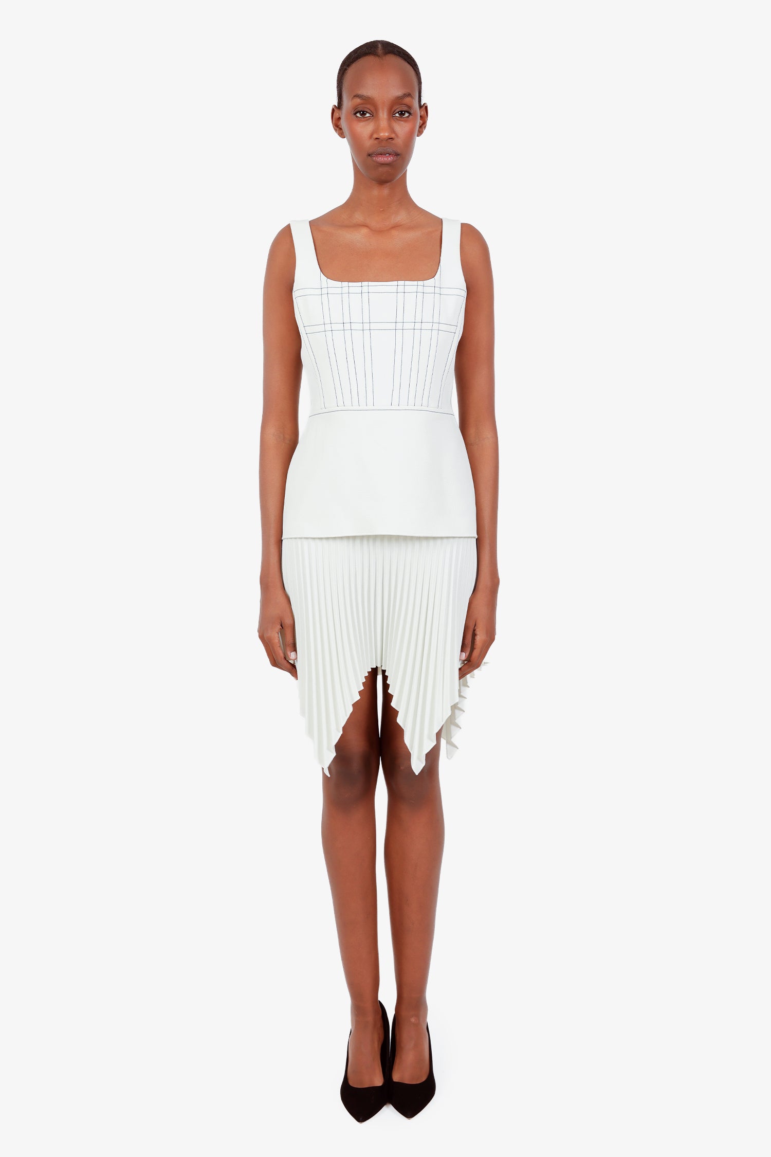 dion lee white pleated dress Coil Pleat Mini Dress. Size 8 $200 (RRP $650) Currently selling on Farfetch & David Jones for $650. Elegant crepe asymmetrical with exposed zip at the back white ensemble is designed for moments that demand refined drama White Pleated Dion Lee Trapeze