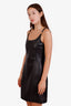 Versace Black Lamb Leather Mini Dress Size 42