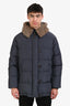 Brunello Cucinelli Blue Down Hooded Puffer Jacket Size 50 Mens