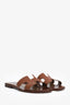Hermès Gold Leather 'Oran' Sandals Size 39