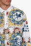 Dolce & Gabbana White/Multicoloured Cotton Long Sleeve Polo Size 52 Mens