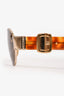 Moschino Gold Tone/Tortoiseshell Round Sunglasses