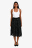 Self-Portrait Black/White 'Polka Daisy' Guipure Lace Midi Skirt Size 0