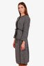 Max Mara Black/Grey Cotton Midi Skirt and Blazer Set Size 14/12